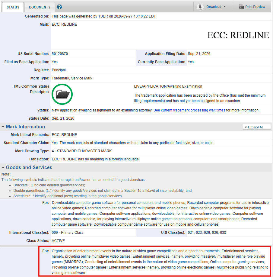 ECC Redline